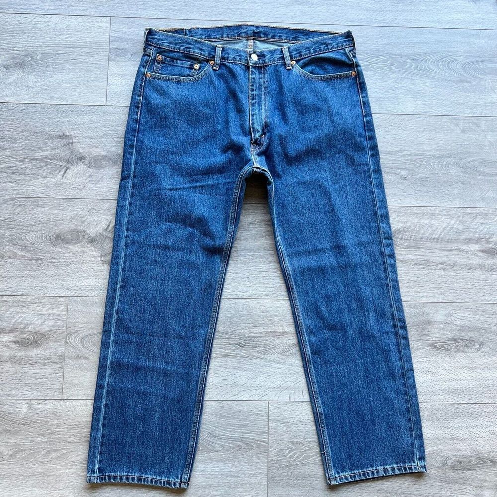 Levis Jeans Mens 40x30* Blue 505 Regular Straight American Workwear Dark Denim